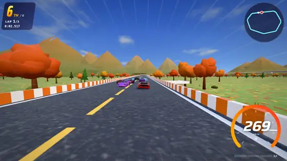 Autumn Forest Ring track in Hot Racers: flowing circuit through autumn woods